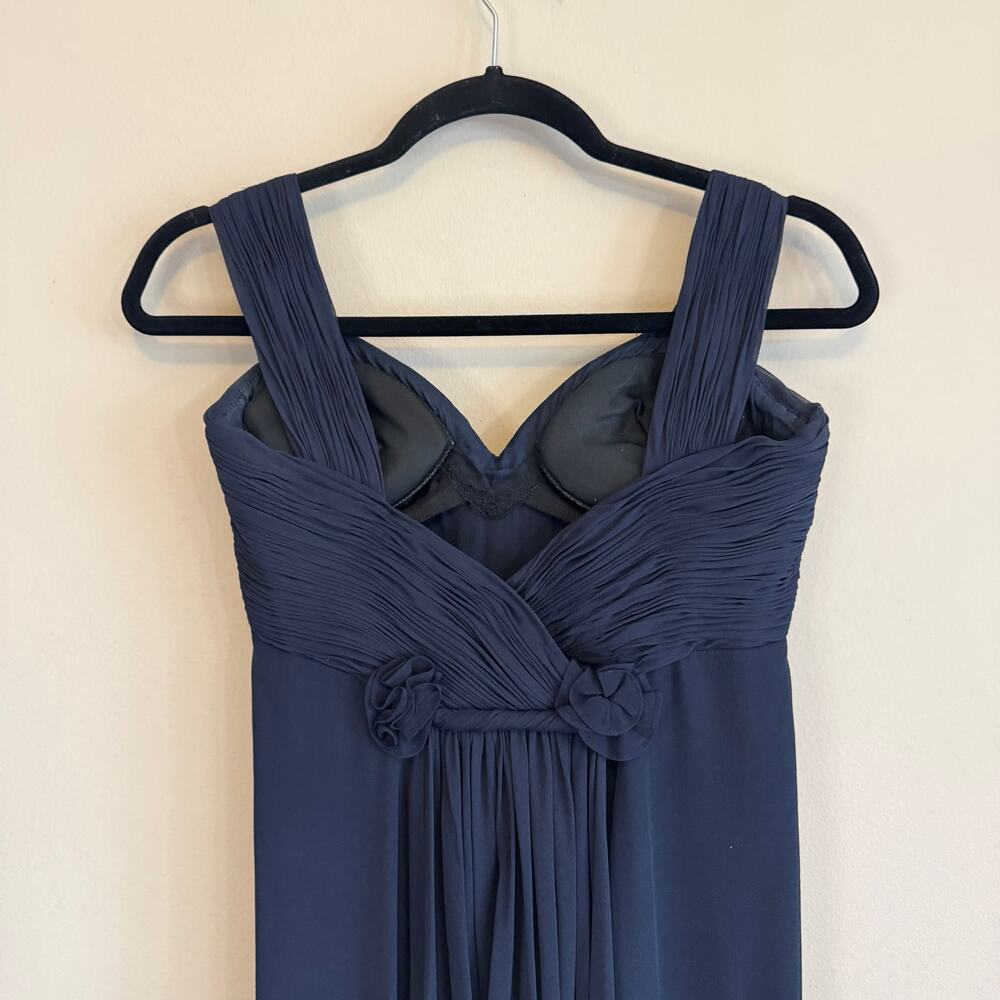 OSCAR DE LA RENTA Designer Midnight Blue Formal Gown & Shawl Set - Size 4 - Picture 11 of 15